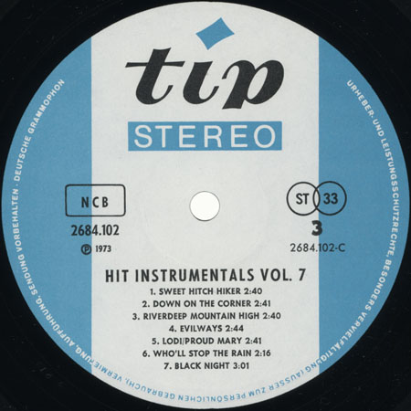 tip band lp hits instrumentals volume 6 and 7 label 3